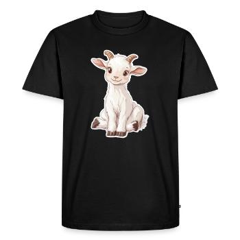 Chèvre - T-shirt Premium bio Homme - noir - Devant - Nico (187cm)