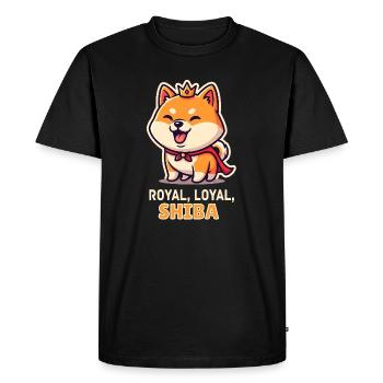 Shiba Inu Royal Loyal Crown Chibi Humor - Men's Premium Organic T-Shirt - black - Front - Nico (187cm)