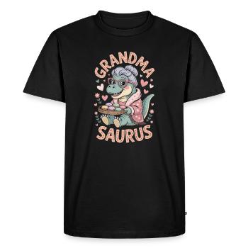 grand-mère saurus grand-mère - T-shirt Premium bio Homme - noir - Devant - Nico (187cm)