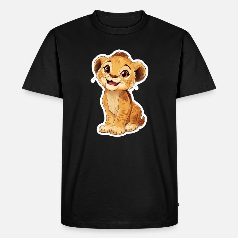 Löwe - Männer Premium Bio T-Shirt - Schwarz