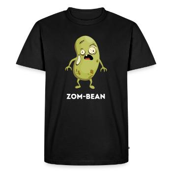 Zom-bean – Jeu de mots amusant sur le haricot zombie - T-shirt Premium bio Homme - noir - Devant - Nico (187cm)