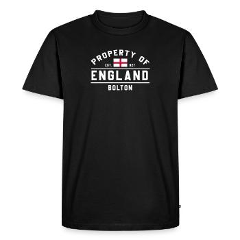 England Bolton Flag Tee - Men's Premium Organic T-Shirt - black - Front - Nico (187cm)