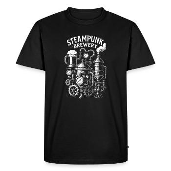Steampunk Brewery gift - Men's Premium Organic T-Shirt - black - Front - Nico (187cm)