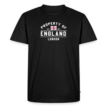 T-shirt emblème du drapeau de l’Angleterre - T-shirt Premium bio Homme - noir - Devant - Nico (187cm)