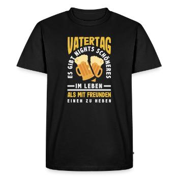 Funny Father's Day Gift Dad Beer - Men's Premium Organic T-Shirt - black - Front - Nico (187cm)