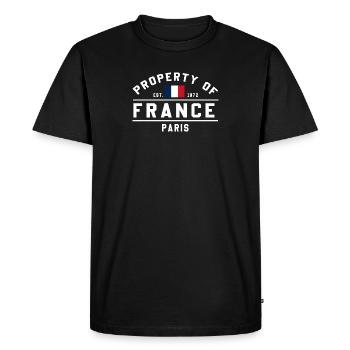 Immobilier français Paris Art - T-shirt Premium bio Homme - noir - Devant - Nico (187cm)