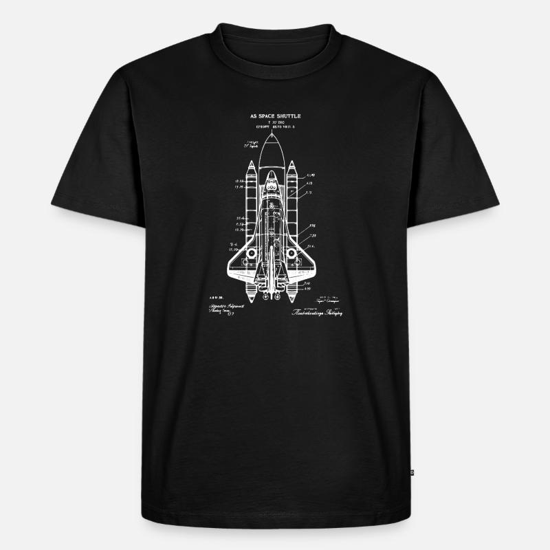 Space Shuttle-Bauplan - Männer Premium Bio T-Shirt - Schwarz