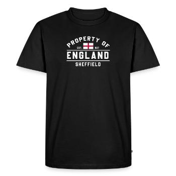 England Property Sheffield Logo - Men's Premium Organic T-Shirt - black - Front - Nico (187cm)