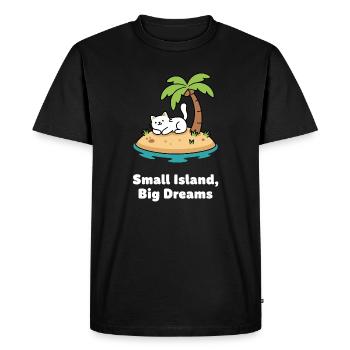 Cat's dream island idyll - Men's Premium Organic T-Shirt - black - Front - Nico (187cm)