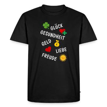 Lucky Shamrock Lucky Charm Félicitations - T-shirt Premium bio Homme - noir - Devant - Nico (187cm)