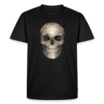 Crâne géométrique polygonal - Low Poly moderne - T-shirt Premium bio Homme - noir - Devant - Nico (187cm)