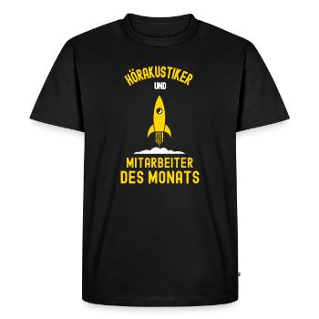 Hearing Aid Acoustician Employee of the Month Hearing Acoustics - Men's Premium Organic T-Shirt - black - Front - Nico (187cm)