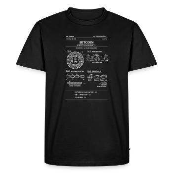 Schéma Bitcoin : diagramme de flux crypto - T-shirt Premium bio Homme - noir - Devant - Nico (187cm)