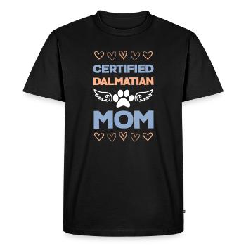 Certified Dalmatian mom - Men's Premium Organic T-Shirt - black - Front - Nico (187cm)
