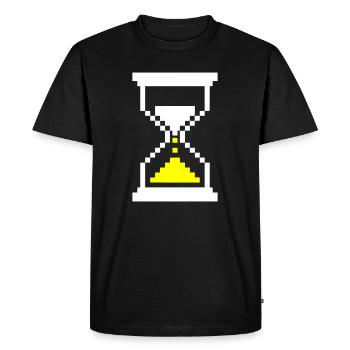 Pixel Hourglass Loading Bar Retro Gaming - Men's Premium Organic T-Shirt - black - Front - Nico (187cm)