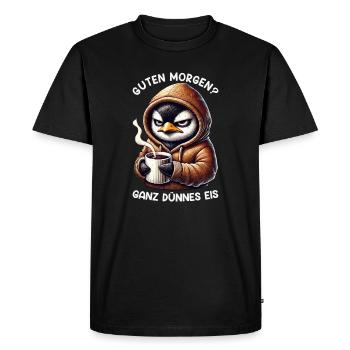 Bonjour, manchots de glace très minces, les endormis - T-shirt Premium bio Homme - noir - Devant - Nico (187cm)