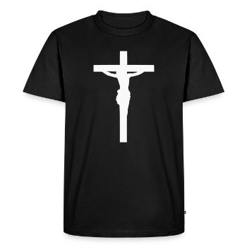 Jésus silhouette de croix - T-shirt Premium bio Homme - noir - Devant - Nico (187cm)