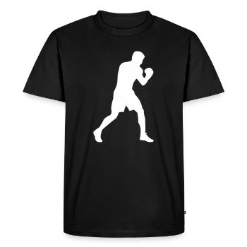 Silhouette de boxeur en mouvement - T-shirt Premium bio Homme - noir - Devant - Nico (187cm)