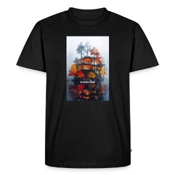 NO ADDRESS NEEDED - Modern Autumn Island Villa - Men's Premium Organic T-Shirt - black - Front - Nico (187cm)