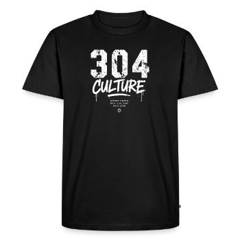 304 Culture Hoodie Blanc - T-shirt Premium bio Homme - noir - Devant - Nico (187cm)