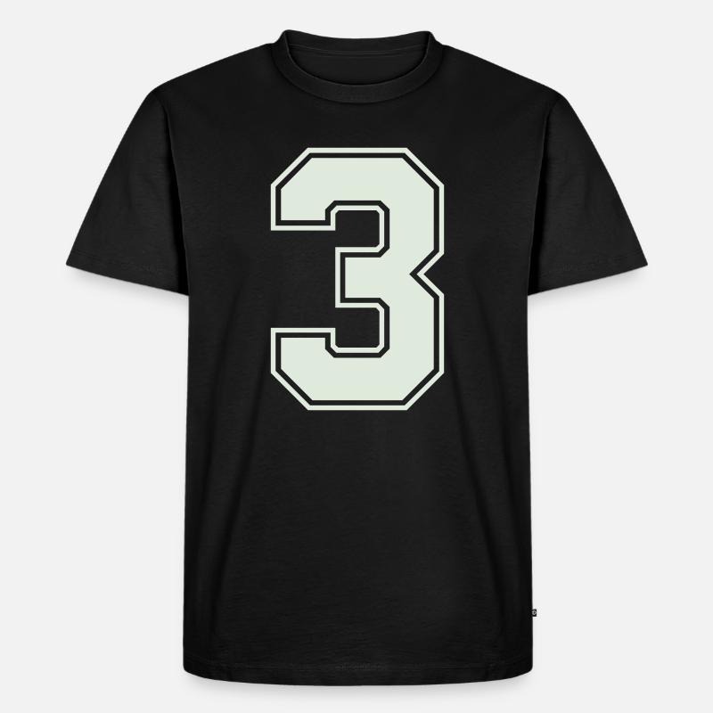 3 - Männer Premium Bio T-Shirt - Schwarz