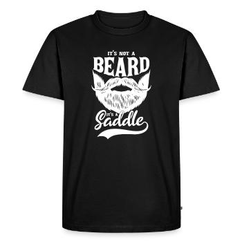 Beard to Saddle Vintage Logo - Men's Premium Organic T-Shirt - black - Front - Nico (187cm)