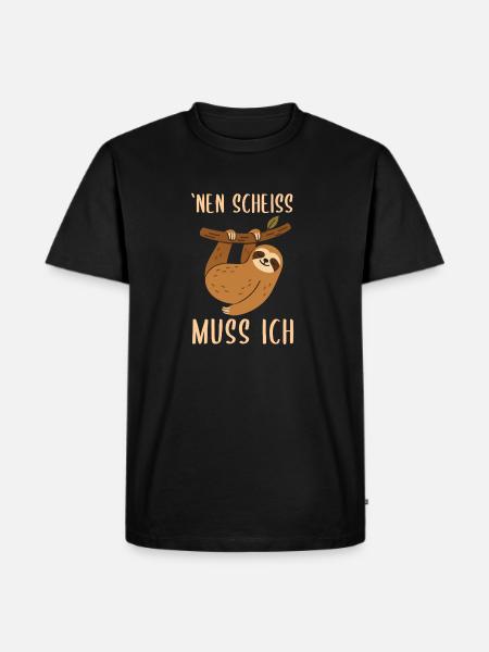 Nen scheiss muss ich - Männer Premium Bio T-Shirt - Schwarz