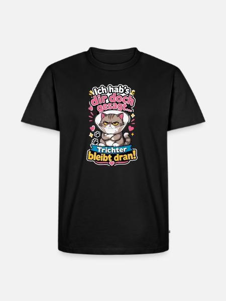 Kater mit Trichter - Männer Premium Bio T-Shirt - Schwarz