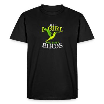 Protectrice des oiseaux Seule une fille qui aime les oiseaux. - T-shirt Premium bio Homme - noir - Devant - Nico (187cm)