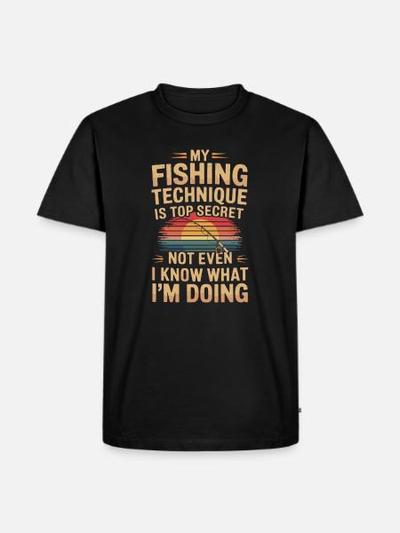 Angler Funny Saying Fishing - Men's Premium Organic T-Shirt - black