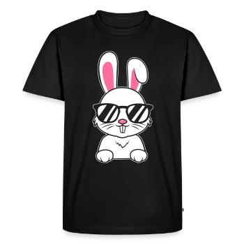 Cool Bunny avec lunettes de soleil Rabbit Bunny - T-shirt Premium bio Homme - noir - Devant - Nico (187cm)