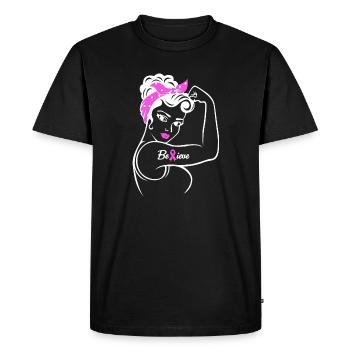 Believe | Breast cancer awareness - Men's Premium Organic T-Shirt - black - Front - Nico (187cm)