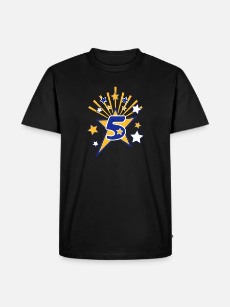 BirthdayStar5 - Männer Premium Bio T-Shirt - Schwarz