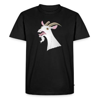 Fou drôle chèvre cri animal dents cornes - T-shirt Premium bio Homme - noir - Devant - Nico (187cm)