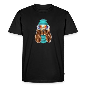 Cool Dog, Winter Edition, Funny, LIMITED - T-shirt Premium bio Homme - noir - Devant - Nico (187cm)