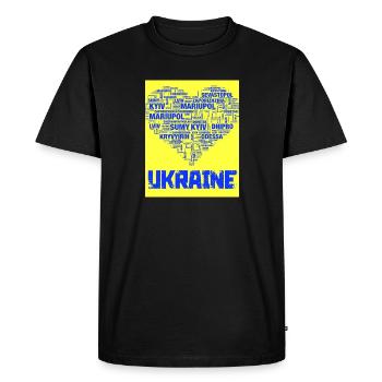 Ukraine - Men's Premium Organic T-Shirt - black - Front - Nico (187cm)