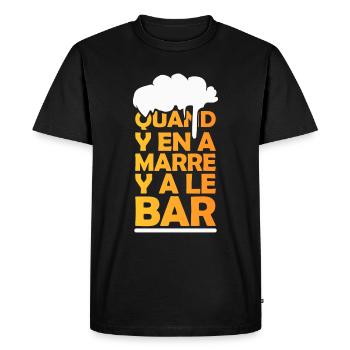 Humour Bar Bistrot Sortie Du Boulot Bière - T-shirt Premium bio Homme - noir - Devant - Nico (187cm)