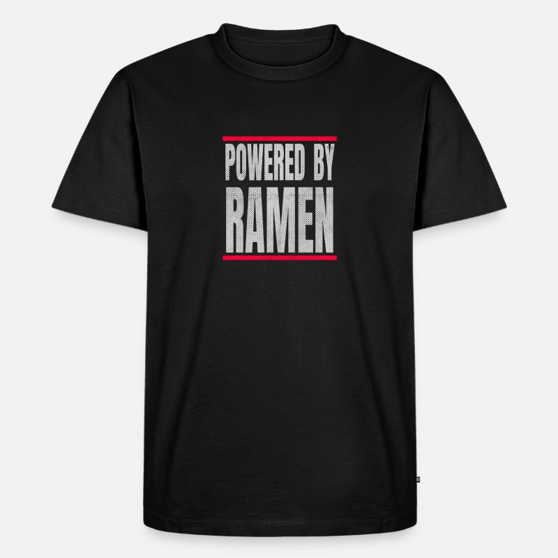 Powered by Ramen - Männer Premium Bio T-Shirt - Schwarz