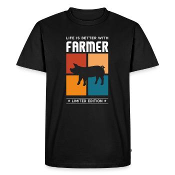 Cultivateur - T-shirt Premium bio Homme - noir - Devant - Nico (187cm)