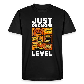 Just One More Level - Gamer Comic Style - Men's Premium Organic T-Shirt - black - Front - Nico (187cm)