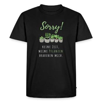 Houseplants | Funny sayings plants cactus - Men's Premium Organic T-Shirt - black - Front - Nico (187cm)