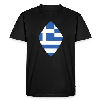 Drapeau de la Grèce Hellas Athènes Drapeau grec - T-shirt Premium bio Homme - noir - Devant - Nico (187cm)