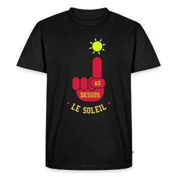 soleil - T-shirt Premium bio Homme - noir - Devant - Nico (187cm)