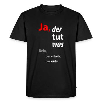The dog is doing something - Men's Premium Organic T-Shirt - black - Front - Nico (187cm)