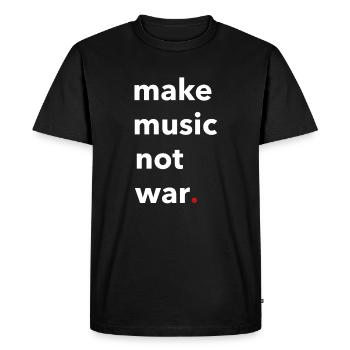 Musique faire de la musique pas la guerre cadeau - T-shirt Premium bio Homme - noir - Devant - Nico (187cm)
