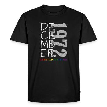 Décembre 1972 - T-shirt Premium bio Homme - noir - Devant - Nico (187cm)