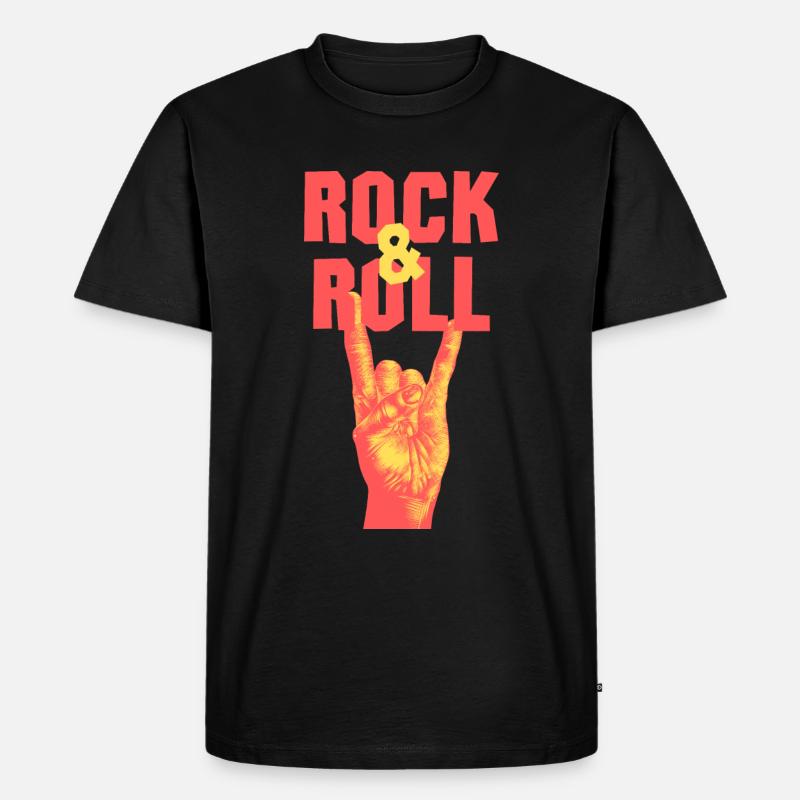 Rock and Roll! - Männer Premium Bio T-Shirt - Schwarz