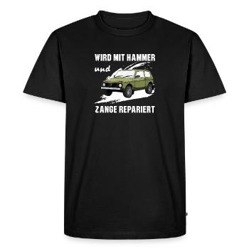 Lada Niva 4x4 Offroad OFF-Road Vehicle Russia - Men's Premium Organic T-Shirt - black - Front - Nico (187cm)