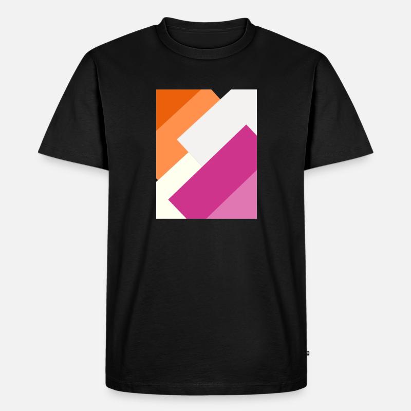 Lesbian Geometrics - Männer Premium Bio T-Shirt - Schwarz