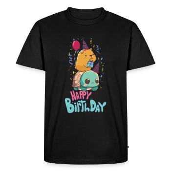 Anniversaire de Capybara - T-shirt Premium bio Homme - noir - Devant - Nico (187cm)